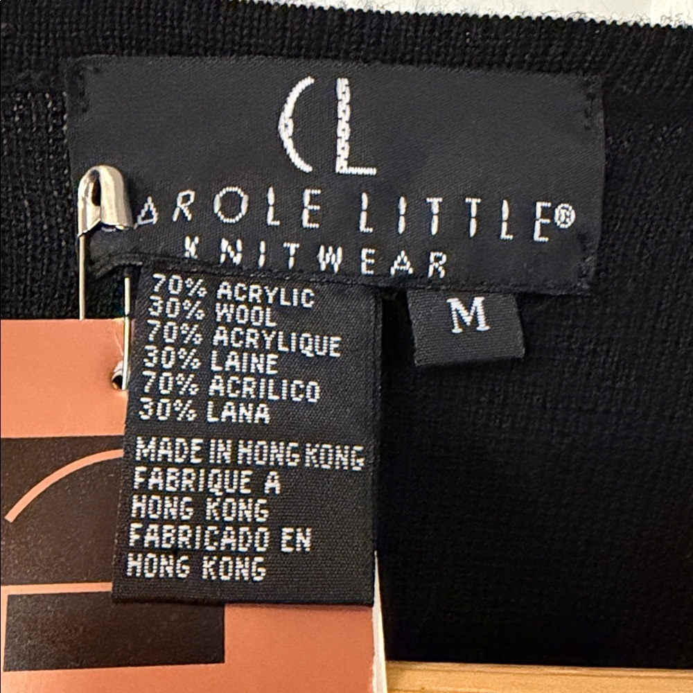 Carole Little Black Cardigan with Gold Embroidery - Picture 5 of 9